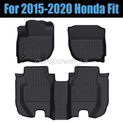 For 2015-2020 Honda Fit TPE All-Weather Front & Rear Floor Mats Liners Anti-Slip - Image 1 of 4