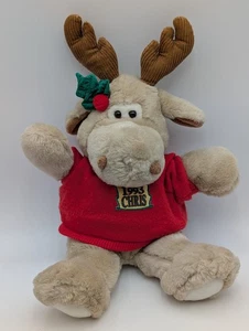Commonwealth Chris Moose Plush 17 Inch Christmas Sweater 1993 Stuffed Animal Toy - Picture 1 of 8