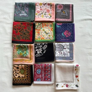 12 Stück Taschentücher Vintage Blumenmuster geblümt orientalisch Ethno Baumwolle 17 - Bild 1 von 16