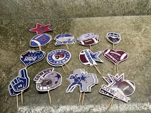Set of 24 Dallas Cowboys Cupcake Toppers Cowboy Helmets. #1, Footballs, etc. - Picture 1 of 3