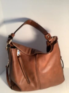 Realer Camel Brown Bag Lg Purse Top Handle Hobo Bag Zippers Gold Accents - Picture 1 of 7