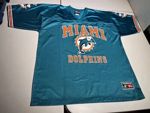 Miami Dolphins Jersey Men's XL Green Logo Athletic Blank NFL Football Nylon 90's - Picture 1 of 11