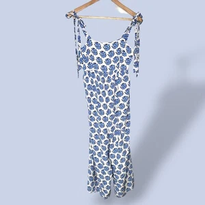Yumi Kim Lolli Jumpsuit In Honey Cyan Blue Floral Pockets Boho Comfy Size Medium - Picture 1 of 9