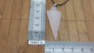 Pendentif fleche 45 mm en QUARTZ ROSE + cordon reglable lithotherapie reiki - Imagen 1 de 2