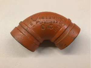 VICTAULIC 2” FIRELOCK 90 DEGREE NO. 1, 2/60.3 GROOVED ELBOW FITTING DC19/S5 - Picture 1 of 3