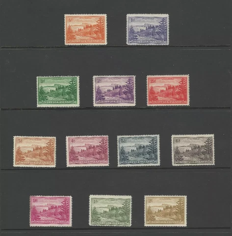 1947 NORFOLK ISLAND MINT STAMPS #1-12 BALL BAY COMPLETE SET Cover