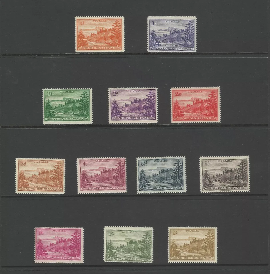 1947 NORFOLK ISLAND MINT STAMPS #1-12 BALL BAY COMPLETE SET - Image 1 of 1