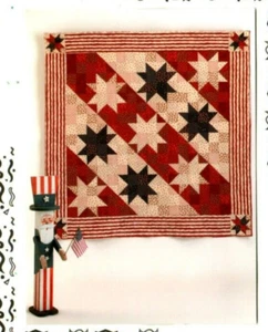 Stars In Stripes Wall Quilt Pattern Primitive Cottage American Patriotic Flag - Picture 1 of 3