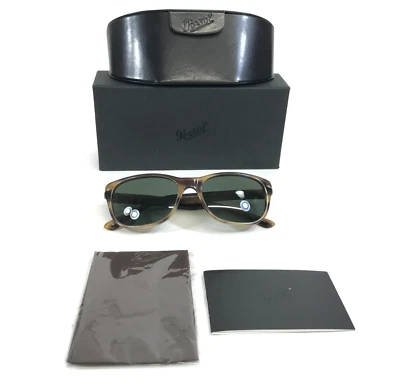 Gafas de sol Persol 3020-S 980/31 marrón cuerno ojo de gato monturas con lentes verdes Foto 1 de 4