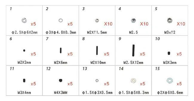 Align Trex 250/450/500 Hardware Bag H45168
