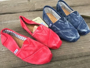 Neu mit Etikett authentisch Tom's Toms DAMEN KLASSISCHE STONE WASH TWIL BEQUEME SCHUHE durchsichtig - Bild 1 von 9