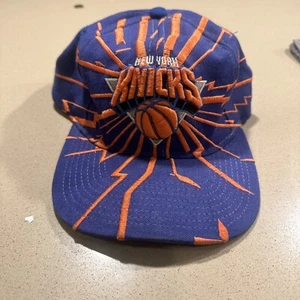 Vintage New York Knicks Shatter Hat Blue Snap back Starter 90s Blue Shock Wave - Picture 1 of 13