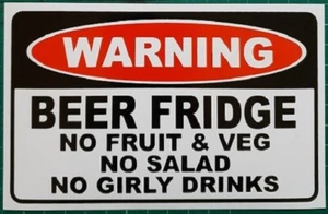 Beer Fridge Warning sticker -LARGE VERSION- funny beer sticker for beer fridge - Picture 1 of 1