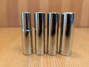 Craftsman USA 4 pc SAE 3/8" Drive 12-Point Socket Set -EE- Series Deep - EUC - Picture 1 of 5