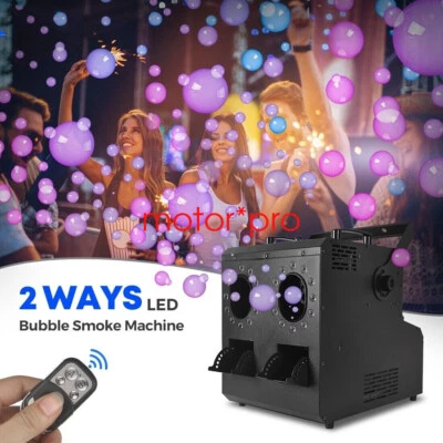 Bubble Fog Machine LED Lights Wireless Bubble Machine Smoke for Stage 220V 1800w - Image 1 of 4