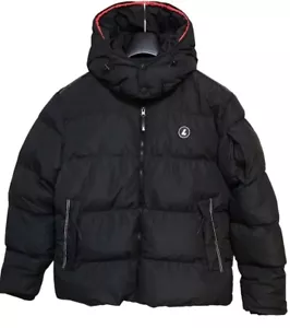Lorenzo Veratti Pufferjacke gesteppter Mantel schwarz Reißverschluss/Kapuze Schnee/Ski/Flug Neu mit Etikett - Bild 1 von 9
