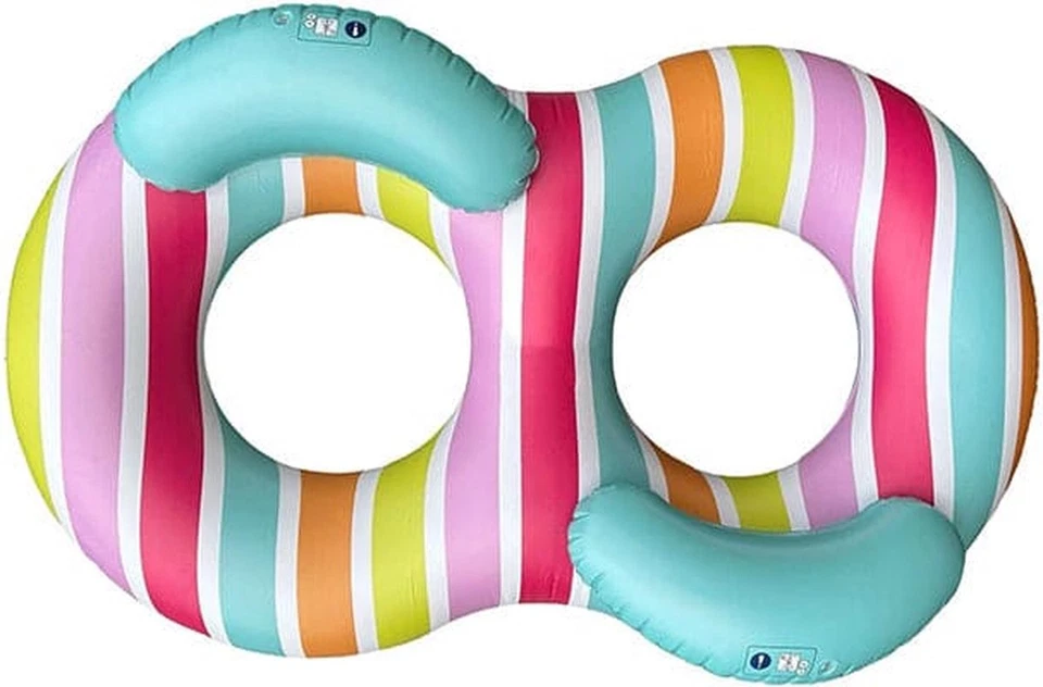 Swim Essentials Schwimmring 190 cm 2 Sitze Regenbogen 188x117 cm | Schwimmen - Bild 1 von 1