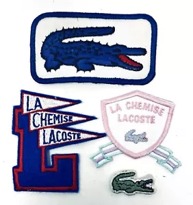RARE Vintage LACOSTE Lot of Sew On Patches For Clothes / Bags! Crocodile Logo! - Picture 1 of 17