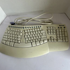 MICROSOFT Natural Keyboard Pro USB & PS/2 White Ergonomic RT9401 TESTED CLEANED - Picture 1 of 5