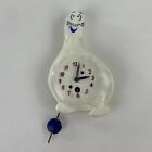 Vintage Shmoo Pendulum Wall Clock Lil Abner White Lux 1950S No Key Untested