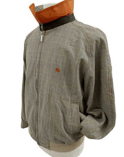 Burberry London Giacca Bomber Uomo Cotone Marrone Beige Zip Taglia L US 42