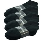 Black 6 Pairs Men Ankle Quarter Crew Sport Socks Cotton Low Cut Size 9-11 10-13
