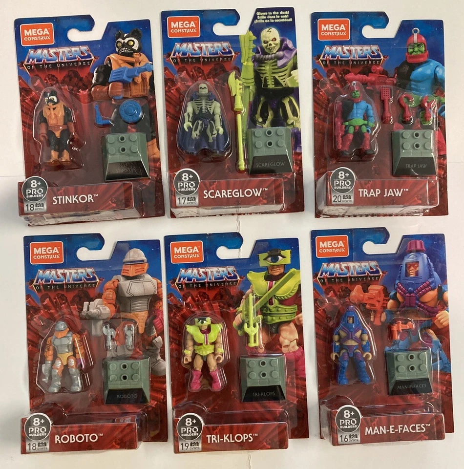 Lote Mega Construx MOTU Trap Jaw Tri Klops Man-E-Face Scareglow Roboto Stinkor - Imagem 1 de 1