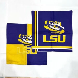NCAA LSU Tigers football Throw Pillow Case 18"x18" Set of 2 - New - Imagen 1 de 2