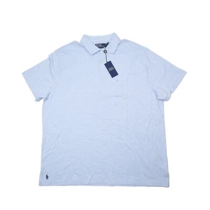 Polo Ralph Lauren Cotton & Linen Custom Slim Fit Polo Shirt Blue 2XL 2308 - Picture 1 of 2