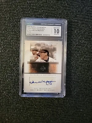 2005 Skybox Autographics Val Majewski Future Signs Auto Silver /25 CGC 10 GS191 - Image 1 of 2