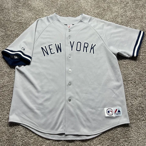 Vtg 90s Majestic New York Yankees Baseball Grey MLB Blank Jersey USA 2XL Cover