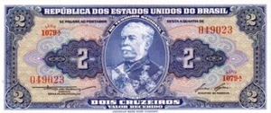 Brésil 1954-1958 billet neuf de 2 cruzeiros pick 151b UNC Uncirculated - Foto 1 di 2