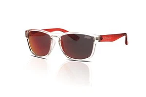 Superdry Rockstar Sunglasses 186 Gloss Clear Crystal - Red/Red Mirror - Picture 1 of 5