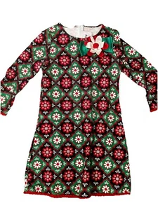 Counting Daisies dress Sz 10 Girls Green Red - Picture 1 of 6