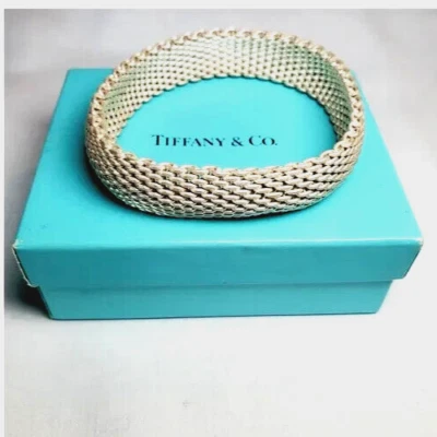 Pulsera de malla Tiffany & Co. de plata de ley 925 "Somerset" con caja Foto 1 de 4