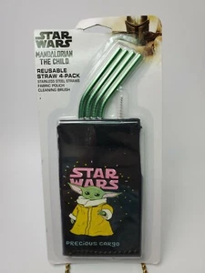Cannucce Mandaloriane Star Wars - Acciaio Inox - Confezione da 4 - con borsa e spazzola per la pulizia NUOVE - Foto 1 di 6