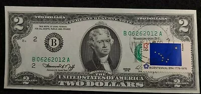 1976 $2 FRN Bicentennial 1st first day of issue ALASKA stamp Uncirculated 2012  - Image 1 of 4