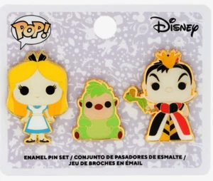 Disney 3 Pin Set 131805 Loungefly Funko Pop! Alice Heckenschwein & Herzkönigin  - Bild 1 von 4