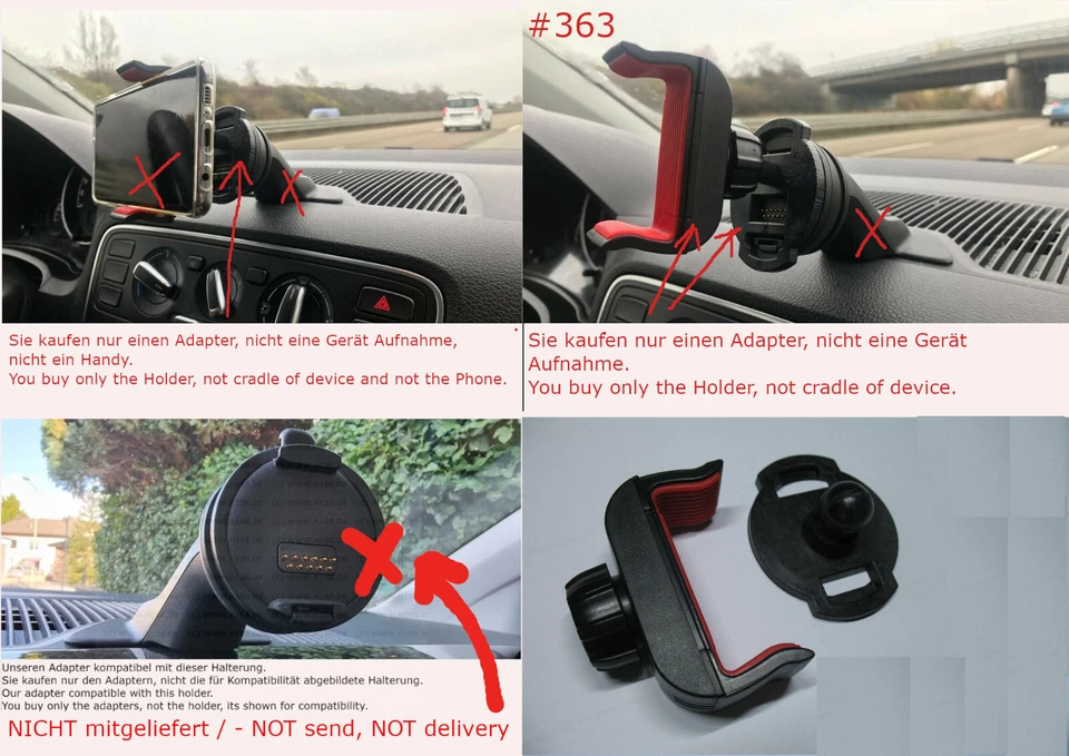 #363  Handy Phone Halterung kompatibel mit VW Up Skoda Citigo Seat Mii Ibiza - Bild 1 von 1