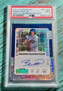 Bobby Witt Jr 2021 Contenders Prospect Auto Building Blocks 4/10 PSA 9 Pop 2 - Bild 1 von 2