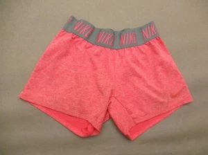 NIKE DRI-FIT Size M Girls Pink Stretch Waist Compression Workout Shorts 129 - Picture 1 of 5