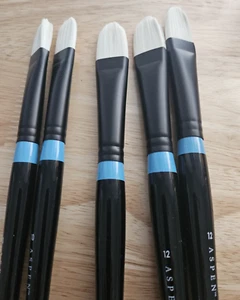 Princeton Aspen Synthetic Long Handle Filbert Brush size 10 &12 Set of 5 Brushes - Picture 1 of 4