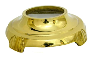 Vintage -Brass Table Lamp Base Part 1 1/2" Tall x 6 1/4"Round with pole adaptor - Picture 1 of 11