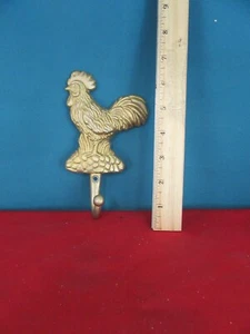 Lot 9 of 9. Wall Hanging Hook Decorative Plaque Rooster Design Gold over Metal - Picture 1 of 3