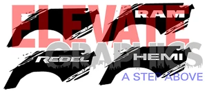 2009-2018 For Dodge Ram 1500 Decals Side Splatter Stripes Graphics Vinyl Sticker - Picture 1 of 10