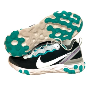 Nike React Element 55-Mens 10.5-Black/Aqua 'Pure Platinum/Wolf Gray'- BV1507-001 - Picture 1 of 9