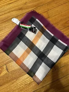 LIEB Vintage Polyester Wrap/Scarf Plaid Design Made in Italy 54” Shown - Picture 1 of 7