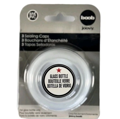 3 tapas de sellado de biberón de vidrio Boob Joovy nuevas selladas Foto 1 de 2