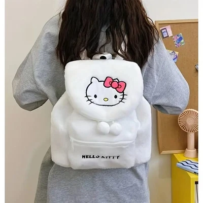 Mochila Y2k Sanrio Hello Kitty Imitación Piel Blanca Anime Regalo Moda Ajustable  Foto 1 de 4