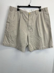 Vintage Nautica Shorts Mens 40 Beige Pleated Front Chino Golf Cotton Twill 9” - Picture 1 of 5